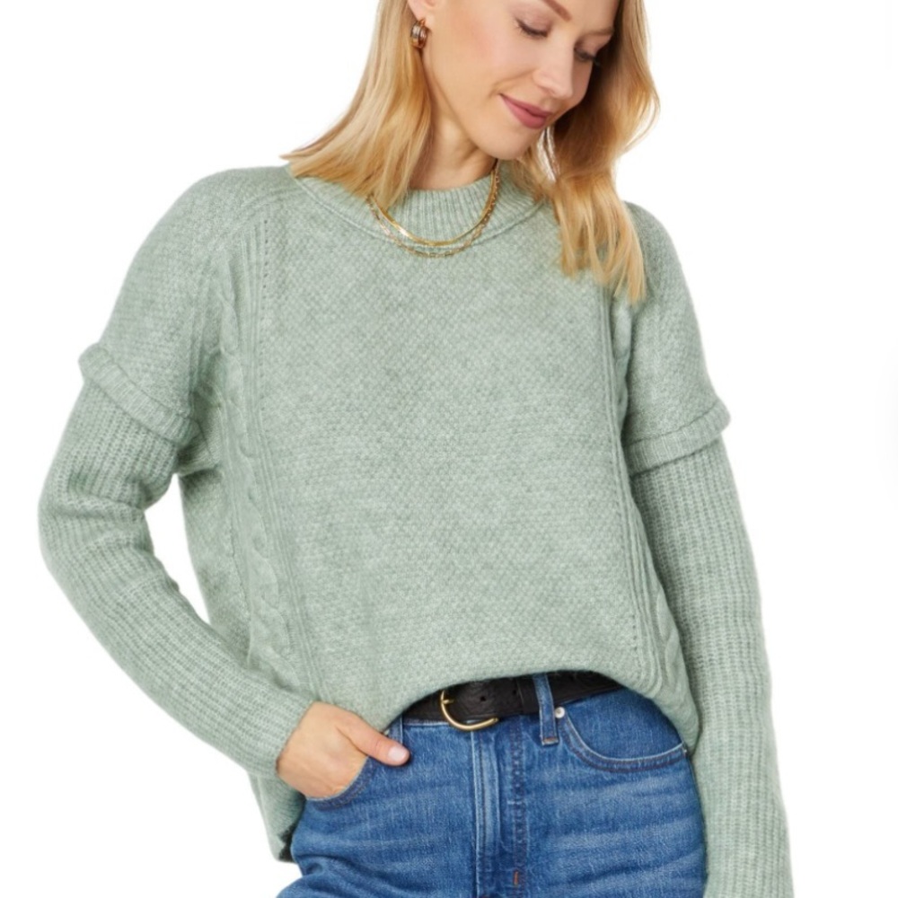 Madewell Teal Green Crew Neck Sweater